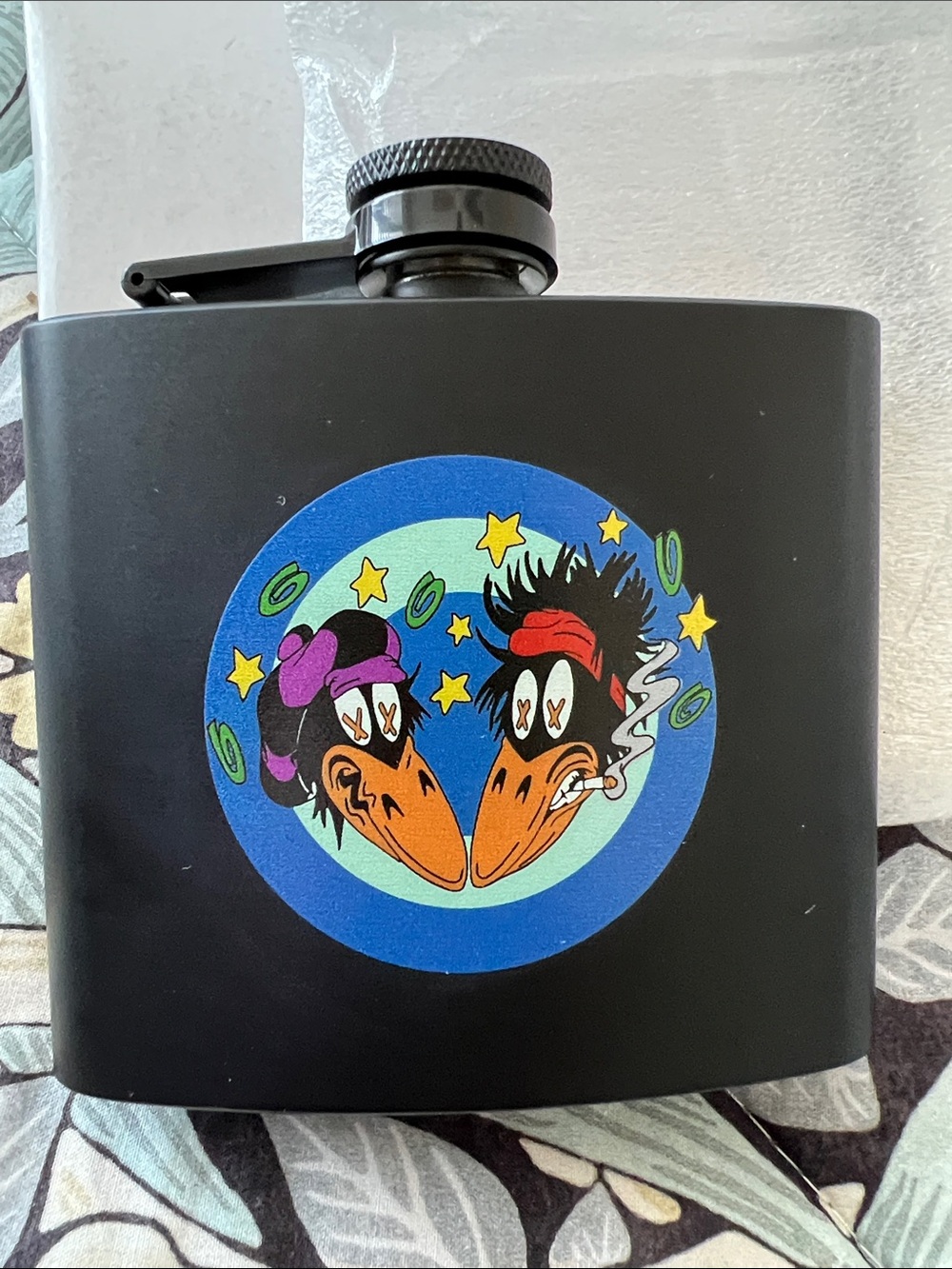 The Black Crowes Stainless Steel black Flask from concert VIP giveaway